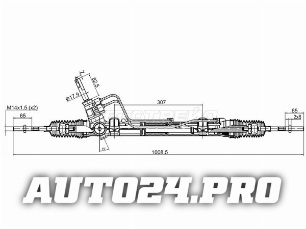 Рейка рулевая LOGAN/SANDERO 05-/ALMERA G15 11-/LARGUS LHD (с ГУР)
