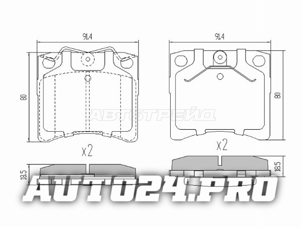 Колодки тормозные перед WV TRANSPORTER T4/MULTIVAN 90-03 (R14)