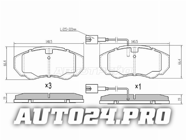 Колодки тормозные перед CITROEN JUMPER 97-/FIAT DUCATO 97-/PEUGEOT BOXER 97-