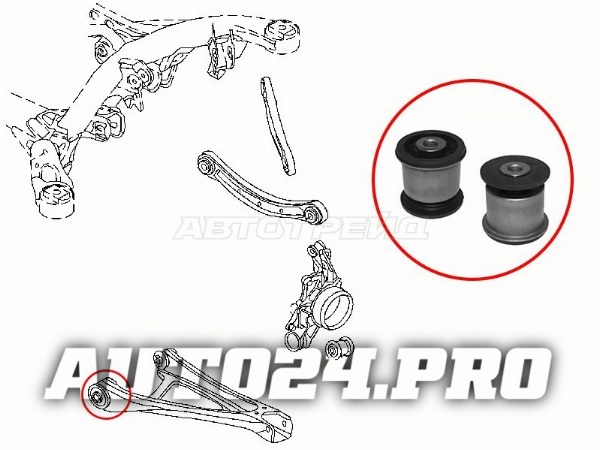 Сайлентблок задней подвески AUDI Q7 06-15/VOLKSWAGEN TOUAREG 03-/PORSCHE CAYENNE 02-10