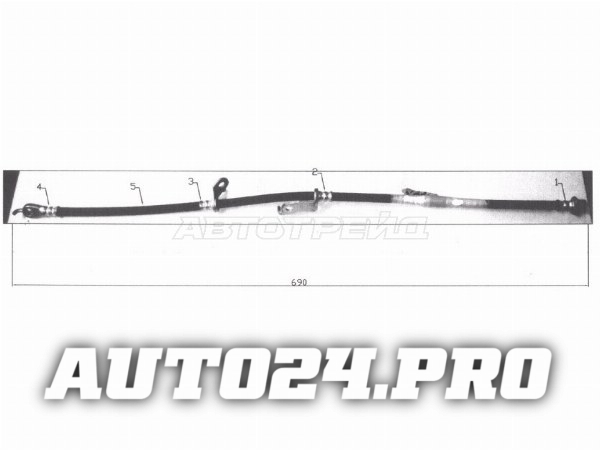 Шланг тормозной передний (Таиланд) TOYOTA AURIS/BLADE/COROLLA/RUMION/MARK X/SCION XB 06- RH