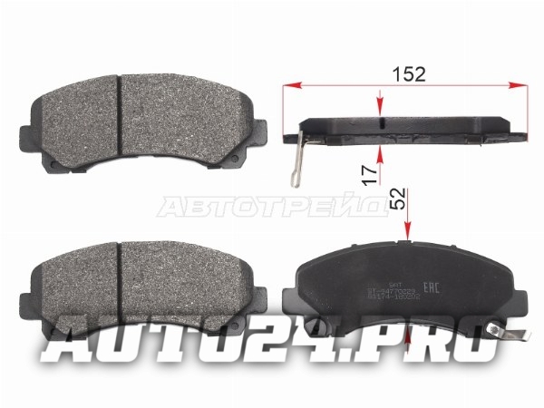 Колодки тормозные перед ISUZU D-MAX 07-/CHEVROLET TRAIBLAIZER 12-