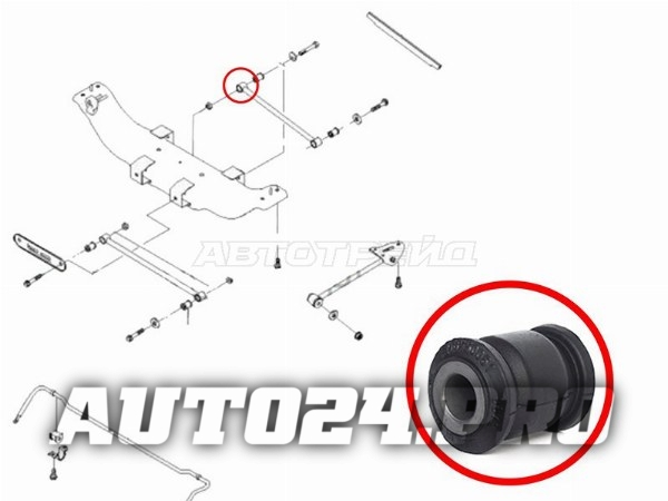 Сайлентблок заднего поперечного рычага CHEVROLET LACETTI/OPTRA (J200) 03-08/TOYOTA COROLLA/SPACIO/SP