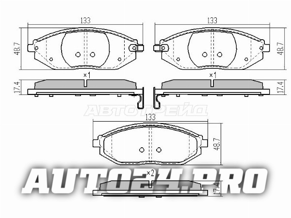 Колодки тормозные перед CHEVROLET SPARK 10-