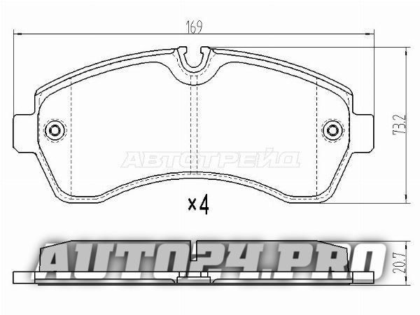 Колодки тормозные перед MERCEDES SPRINTER 06- 5-T