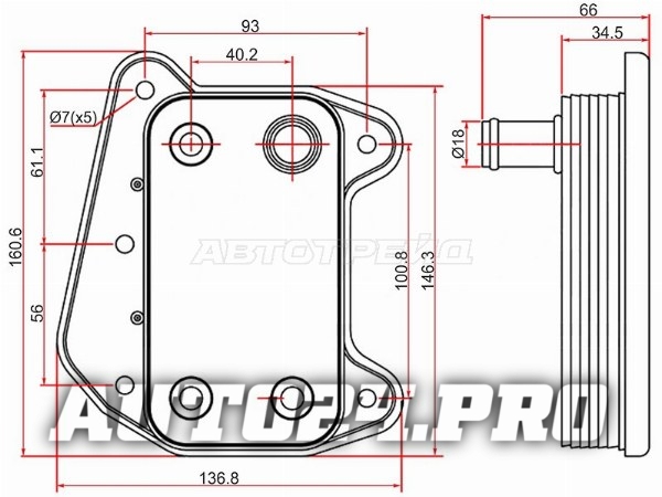 Радиатор масляный MERCEDES SPRINTER 95-/C-CLASS W203 00-06/C-CLASS W204 06-/E-CLASS W210 98-02/E-CLA