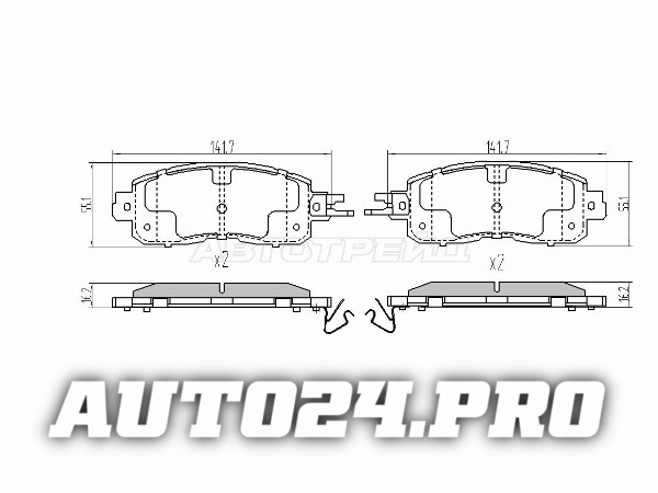 Колодки тормозные перед NISSAN TEANA J33 RUS 14-