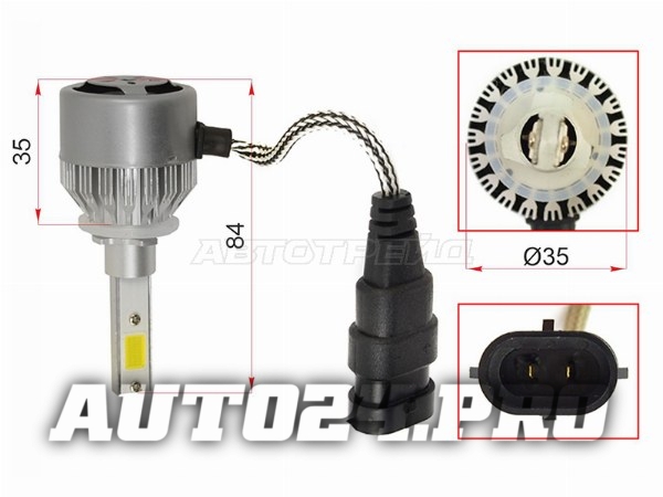 Комплект светодиодных ламп LED H27 36W/3800LM