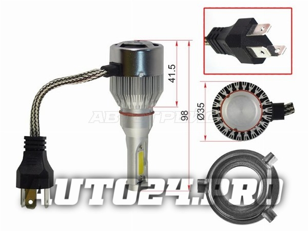 Комплект светодиодных ламп LED H4 36W/3600LM