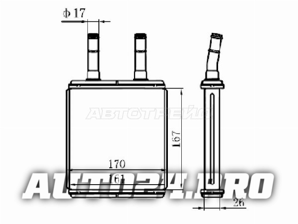Радиатор отопителя салона HYUNDAI ACCENT 95-/TAGAZ/GETZ 02-