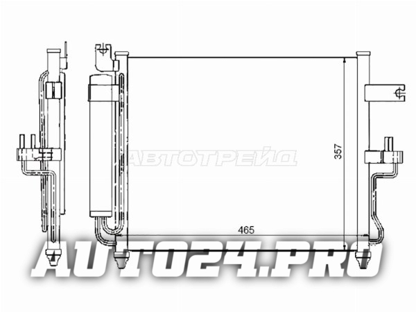 Радиатор кондиционера Hyundai Accent 99-12 / ТагАЗ Accent 99-12