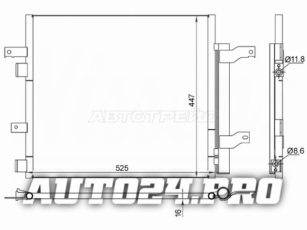 Радиатор кондиционера Jaguar F-Type 13- / XF 07-16 / XJ 09-21