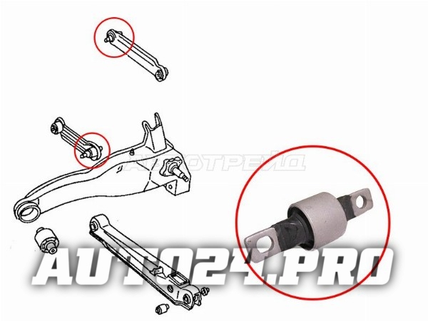 Сайлентблок заднего поперечного рычага MITSUBISHI LANCER/MIRAGE 95-03/SPACE STAR 98-04/CARISMA 95-03