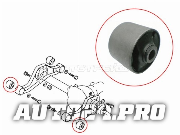 Сайлентблок FR подушки переднего дифференциала MITSUBISHI DELICA 94-/MONTERO/PAJERO III/IV 00-