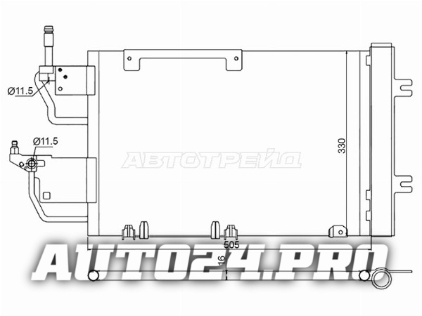 Радиатор кондиционера Opel Astra 04-13 / Zafira 05-14 / Astra Family 11-14 / Astra GTC 04-15