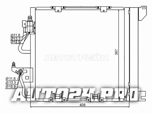 Радиатор кондиционера Opel Astra 04-13 / Zafira 05-14 / Astra Family 11-14 / Astra GTC 04-15