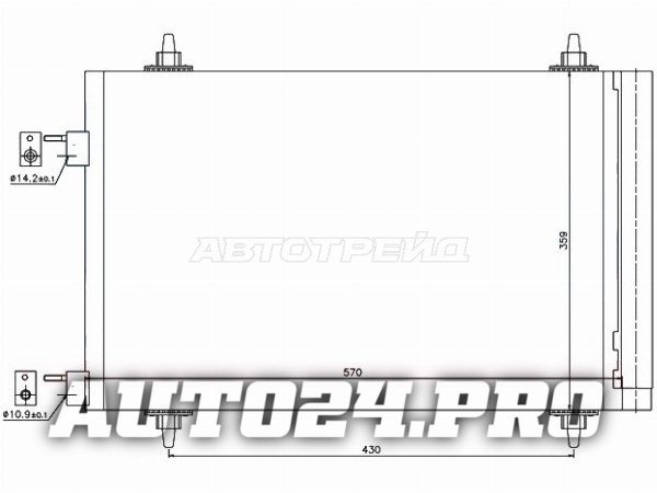 Радиатор кондиционера Citroen Berlingo 08-16 / C4 04-11 / Peugeot 308 07-15 / Citroen Grand C4 Picas