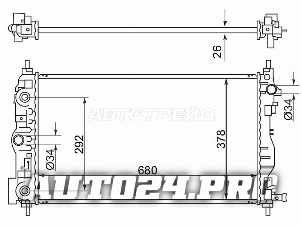 Радиатор Chevrolet Cruze 09-15 / Daewoo Lacetti 08-11 / Buick Regal 09- / Chevrolet Impala 12-20 / M