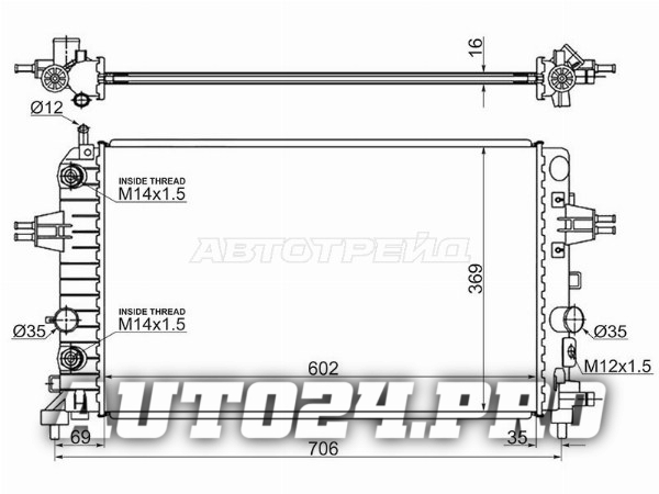 Радиатор Opel Astra 04-13 / Zafira 05-14 / Astra Family 11-14 / Astra GTC 04-15