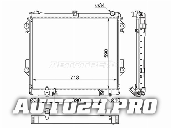 Радиатор Toyota Land Cruiser (J200) 07-21
