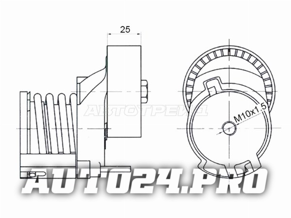 Натяжитель приводного ремня AUDI/SEAT/SKODA/VOLKSWAGEN 1,4/1,6 (с кондиционером)