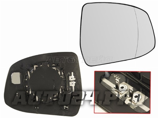 Полотно зеркала FORD FOCUS II 08-11/FOCUS III 11-/MONDEO 07-15 RH асферическое с обогревом