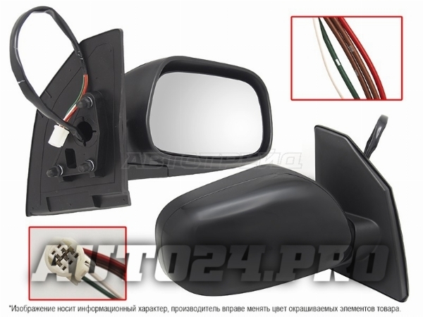 Зеркало TOYOTA COROLLA 00-06 RH обогрев, 5 контактов