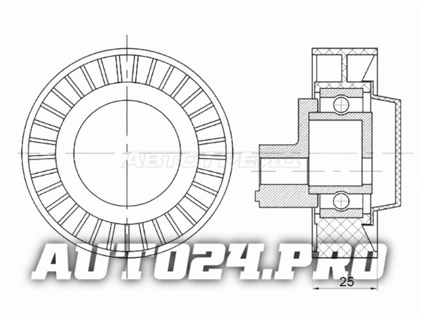 Ролик приводного ремня обводной BMW 3/5/6/7/X3/X5 1,6/1,8/2,0/2,5/3,0