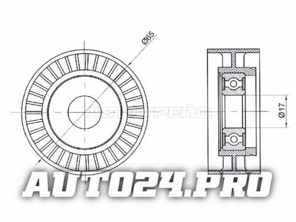 Ролик приводного ремня натяжителя NISSAN ALMERA/NOTE/RENAULT LOGAN/DUSTER 1,5D