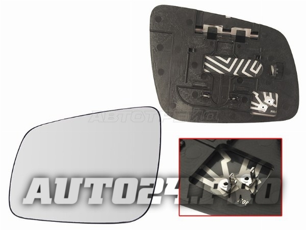 Полотно зеркала MITSUBISHI LANCER X 07-17 LH сферическое с обогревом