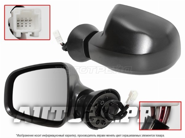 Зеркало RENAULT DUSTER 10-21/LOGAN/SANDERO 10-14/LADA LARGUS 12- LH обогрев, 5контактов (пр-во Тайва