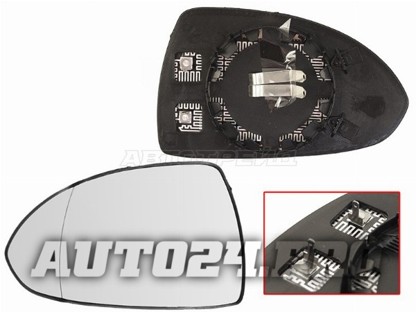Полотно зеркала OPEL CORSA 07-14 LH асферическое с обогревом