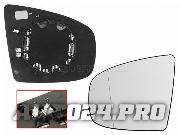 Полотно зеркала BMW X5 E70 06-12 /X6 07-14 LH асферическое с обогревом