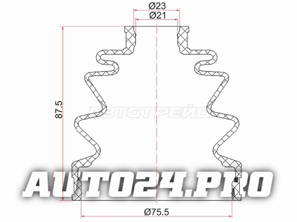 Пыльник шруса наружный SUBARU IMPREZA 95-00/SUZUKI GRAND VITARA 2.0 98-05 (2 хомута. резина)