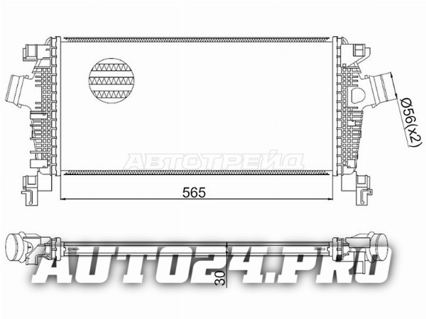 Радиатор интеркулера CHEVROLET CRUZE/OPEL ASTRA J 09- M/T