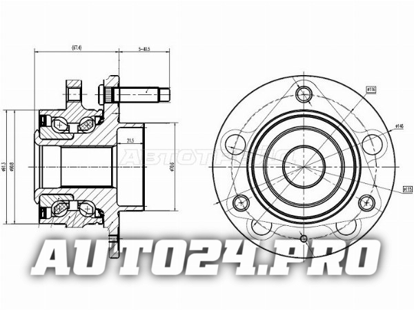 Ступичный узел перед CHEVROLET CRUZE/OPEL ASTRA J/ZAFIRA 09- (R16)
