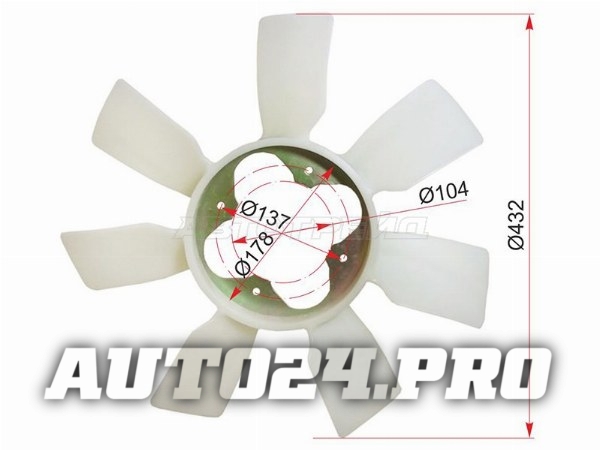 Крыльчатка вентилятора TOYOTA 1-3RZF#,2TR-FE,1GR-FE