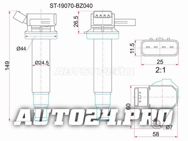 Катушка зажигания TOYOTA K3-VE 04-/3SZ-VE 04-