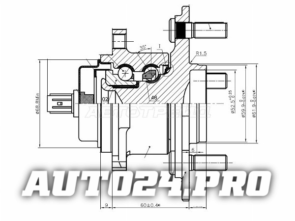 Ступичный узел задн. TOYOTA MARK X ZIO/RAV4 07-/LEXUS HS250H 09-/NX200T 14-