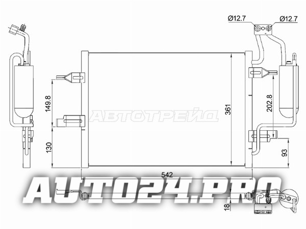 Радиатор кондиционера Opel Meriva 03-10