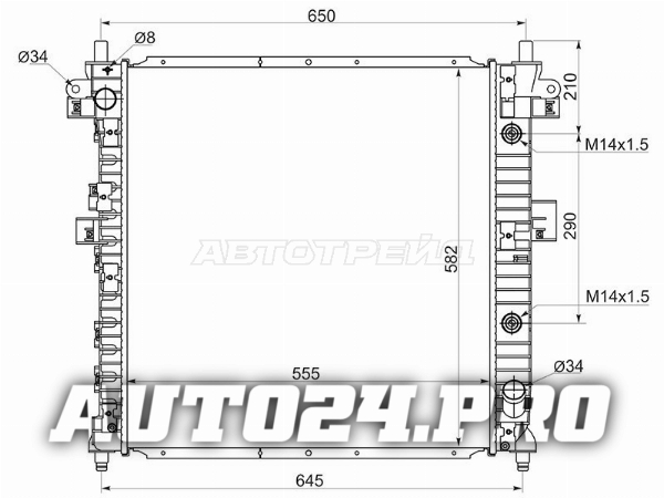 Радиатор SsangYong Actyon 05-10 / Actyon Sports 06-12 / Kyron 05-16