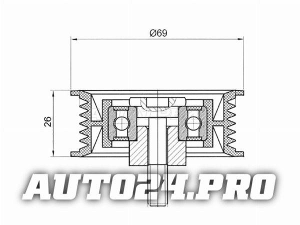 Ролик приводного ремня обводной AUDI/MERCEDES/SKODA/SSANG YONG/VW 2,0-4,2D