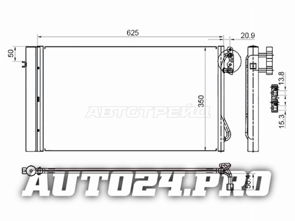 Радиатор кондиционера BMW 1-Series 04-13 / 3-Series 05-14 / X1 09-15 / Z4 09-17