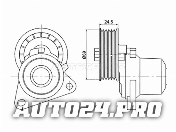 Натяжитель приводного ремня FORD FIESTA/FOCUS/MAVERICK/MONDEO/TRANSIT/MAZDA 3/5/MPV 1,8-2,3