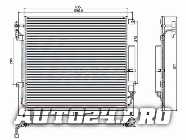 Радиатор кондиционера Land Rover Discovery 04-09 / Range Rover Sport 05-13