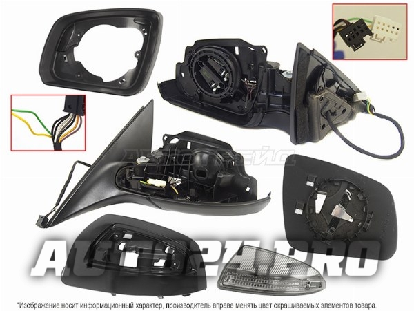 Зеркало MERCEDES W204 06-11 LH складное, обогрев, поворот