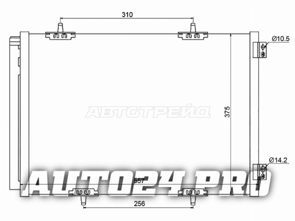 Радиатор кондиционера Citroen C3 01-16 / C2 03-07 / C3 Picasso 09-16 / DS3 09-21 / Peugeot 1007 05-0