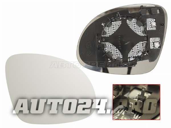 Полотно зеркала VW TIGUAN 07-16/SKODA YETI 09-18 RH асферическое с обогревом