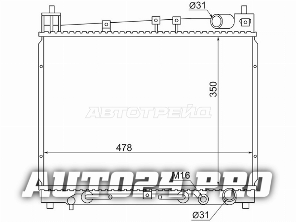 Радиатор Toyota Probox 02- / Vitz 99-05 / bB 00-05 / Echo 99-05