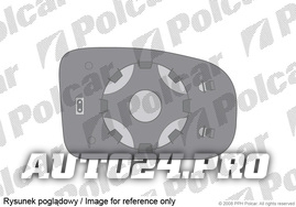 6061545M KUBISTAR 0803 /KANGOO 0398 ВСТАВКА ЗЕРКАЛА Л=П ОБОГР., АСФЕРА, ХРОМ